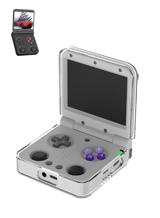 متوافق مع جهاز ألعاب Miyoo Flip V2 وجهاز ألعاب Miyoo Flip Retro، غلاف مقسم من مادة البولي كربونات من UYRUREL، حماية شاملة من الصدمات والسقوط، شفاف - Image 1